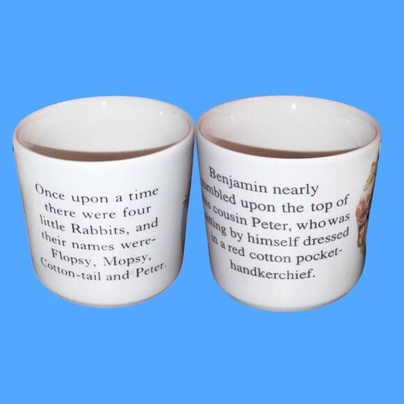 Vintage Frederick Warne & Co. Wedgewood 1993 PETER RABBIT & BENJAMIN BUNNY Cups - Picture 3 of 5
